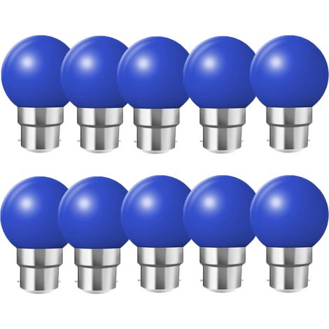 Ampoule LED Couleur B22 2W équivalente 20W 180LM AC 220V-240V B22 Baïonnette Ampoules Guirlande Couleur LED Ampoules Multicolore pour Maison Bar Fête Décoration d'ambiance - Lot de 10 (1/5)