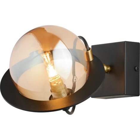Applique PLANET nera sfera ambra in anello 5xG9 Jupiter