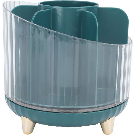Organisateur de maquillage et parfum rotatif pour bureau, organisateur de cosmétiques multifonctionnel rotatif vert (1/5)