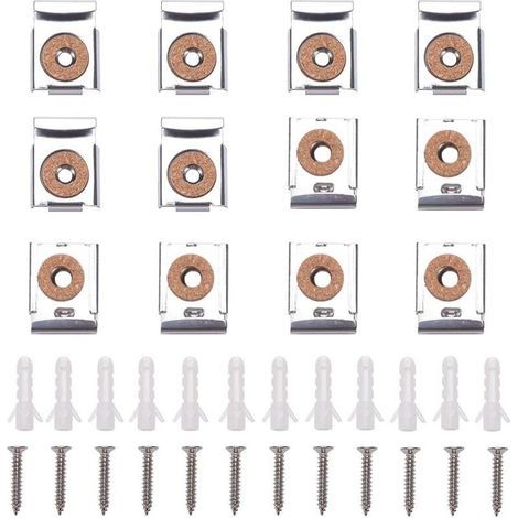 Lntyq 12 Pièces Ensembles Clips de Suspension à Miroir à Ressort, Fixations de Miroir avec des Fiches et des Vis, pour suspensions de Fixation de Miroir (1/5)