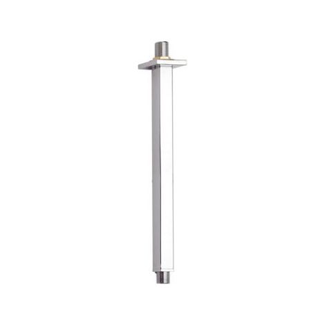 Bras de douche de plafond carre' de 30 cm en laiton chrome' avec raccords G1/2 pour bras de douche de salle de bain