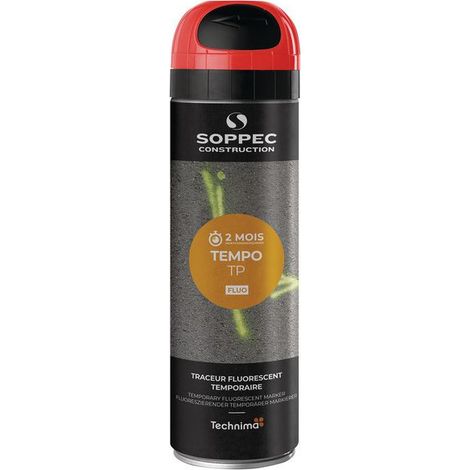 Traceur de chantier fluorescent [2 Mois] - Soppec - TEMPO TP  Rouge