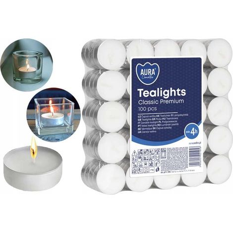 AURA Teelichter Classic Premium 4h 100 Stück pf11-100s