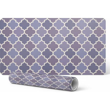 Alfombrilla de escritorio de vinilo con elegante estampado de tr茅bol marroqu铆, 90x45 cm.