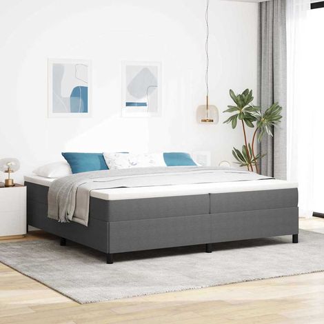 Estructura de cama Gris claro 200 x 200 cm Telas de pana