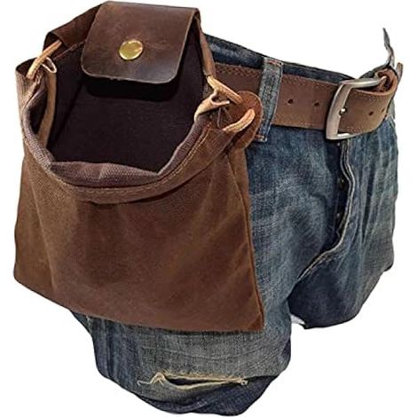 Foraging Bag - Waxed Canvas Collapsible Pouch - Water Resistant Mushroom & Plant Collection Bag for Camping Hiking Bushcraft - 9 x 8.5 Inch Unfolded - 1 Piece (1/3)