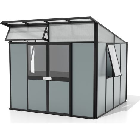 Vitavia Gerätehaus "Kosmos", schwarz / salbei grün, 7,8 m² (1/4)
