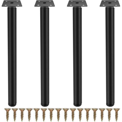 Furniture Legs, 30 cm/11.81 inch Adjustable Furniture Legs, Metal Support Feet for Furniture/Table/Chair/Desk/Kitchen/Cabinet/Sofa (1/4)