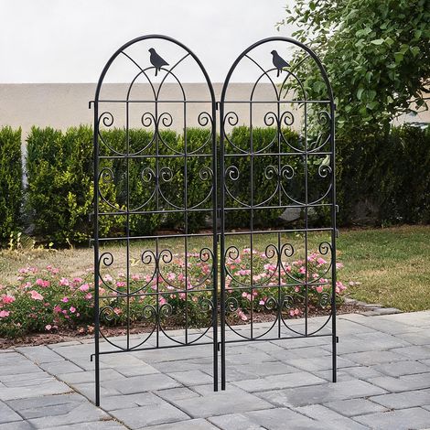 Treillis métallique à planter 2 pièces avec décor d'oiseaux (1/5)