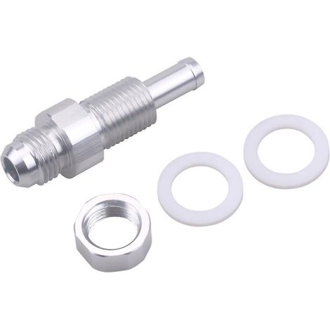 8AN Male Flare Bulkhead To 3/8 Hose Barb Fuel Tank Fitting