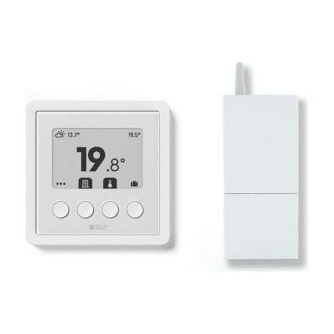 Delta Dore – Thermostat d'ambiance radio piles – Compatible chaudière et pompe à chaleur – Gestion automatique des occultants – Tywell 2050