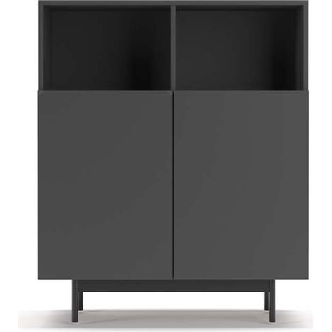 Mueble auxiliar modelo 602-2 acabado en grafito. 110 cm (alto) x 90 cm (ancho) x 34 cm (prof.) (1/3)