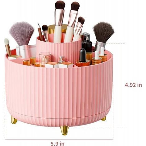 Organisateur de maquillage - - 360° Rotatif - 5 Compartiments - Plastique Durable - Design Élégant (1/5)