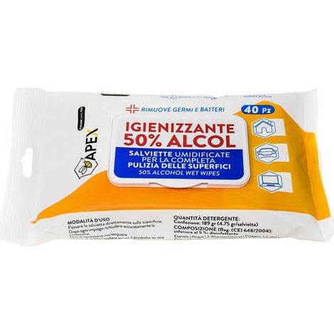 Paño desinfectante en polvo, 40 piezas, 20x10, 15100 Apex