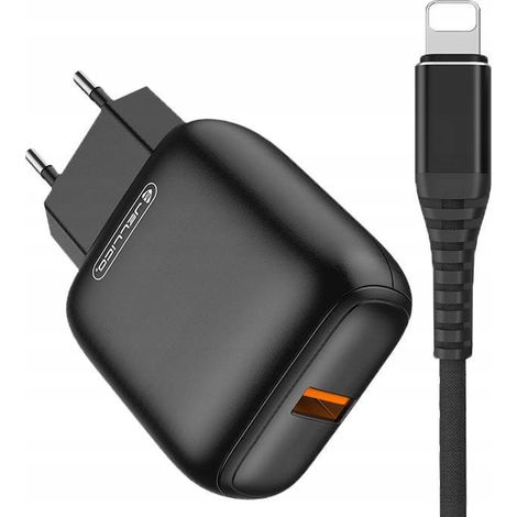 Caricabatterie da parete universale JELLICO da 18 W + cavo Lightning per iPhone PD (1/5)