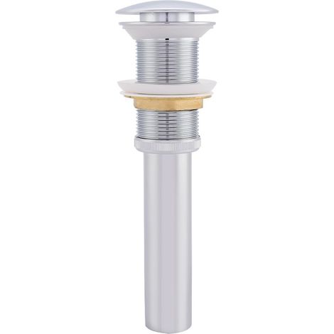 Bonde de lavabo G1 1/4" en laiton, sans trop-plein, chromée argentée