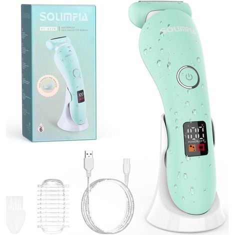 Women's Electric Shaver for Arms, Legs, Bikini - Wireless, Portable, Painless, IPX6 Waterproof, USB Rechargeable, Wet and Dry (1/5)