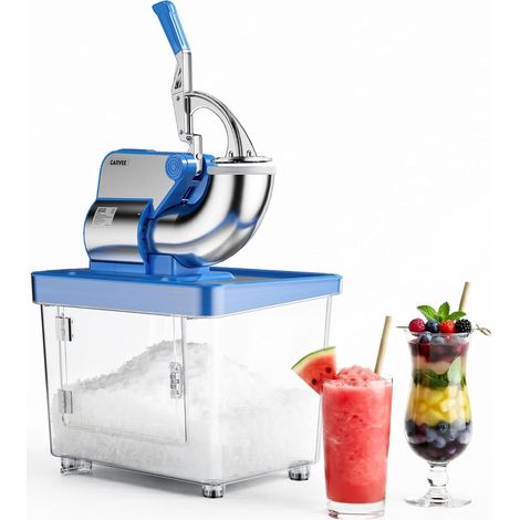 Broyeur à Glace, 350W, 2000 tr/min, 4 Lames Inox, Réservoir 50L, Machine Pro pour Slush Et Snow Cones, Texture Réglable, Bleu