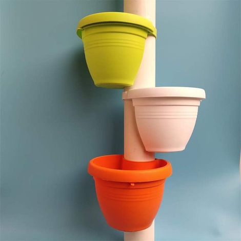 Pot de fleurs suspendu Tbest, cylindrique mural, décoration jardin en plastique pour balcon, cuisine (1/5)