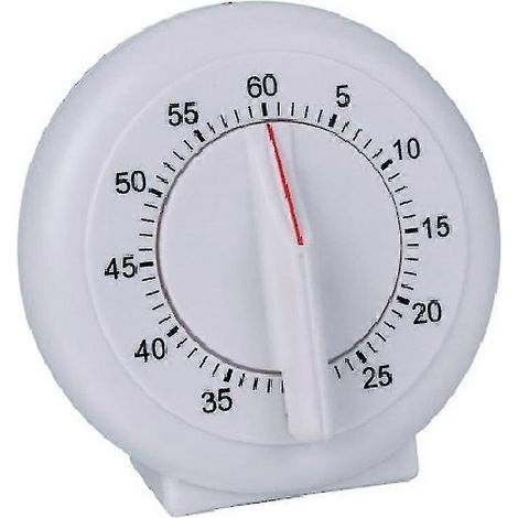 Minuteur mécanique 60 minutes, réveil, minuteur de cuisine, 1 pièce, blanc (1/5)