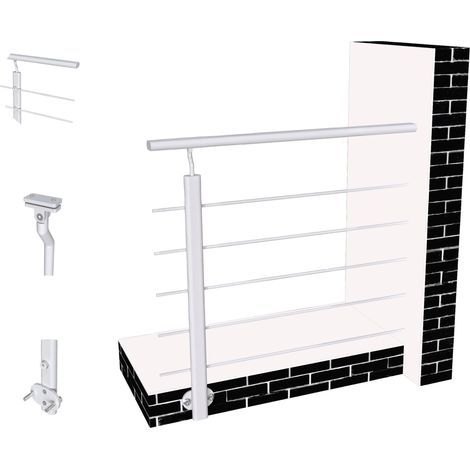 Océan Garde-corps aluminium 100 cm - Rampe d'escalier argenté  - Intérieur & extérieur - Idéal pour entrée de maison ou jardin