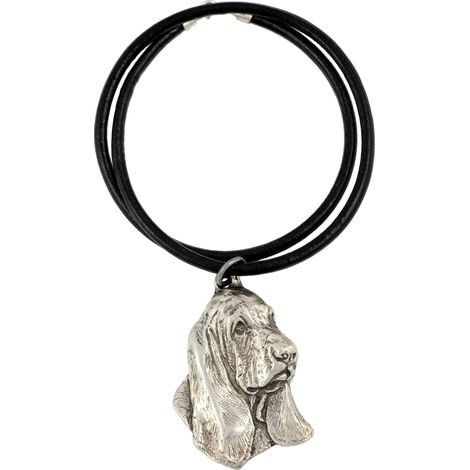 Basset Hound II - collana con ciondolo placcato in argento per gli amanti dei cani, gioiello unico di Art-Dog (1/5)