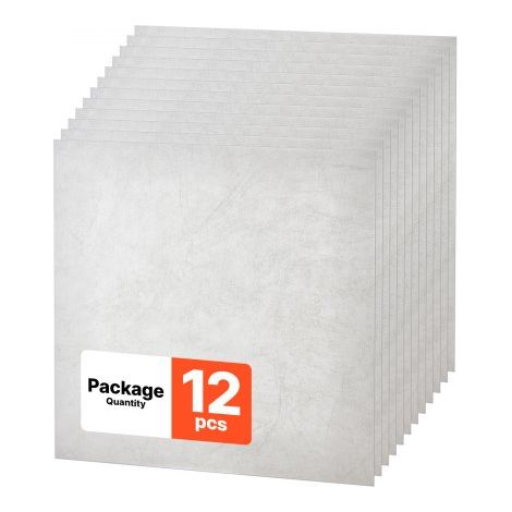 Dalles de Plafond en PVC 605x605 mm Lot de 12,Panneaux Décoratifs pour Plafond Suspendu,Effet Marbre Blanc,PVC Expansé,Résistant à l'Eau,Découpe Facile,Facile à Nettoyer,Maison et Bureau (1/3)