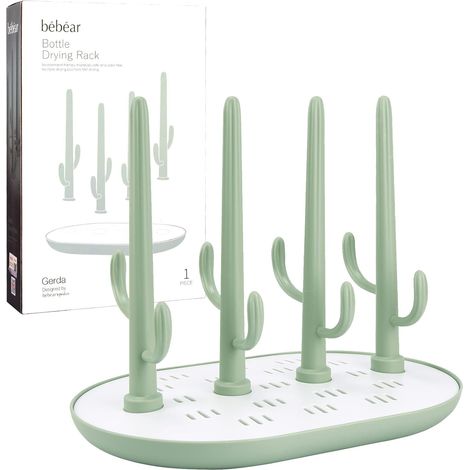 Porte-biberons - Séchoir à Biberons Pliable avec Bac Récupérateur - Pour Biberons Pacifiers Tétines et Verres - 1 Pièce (1/5)