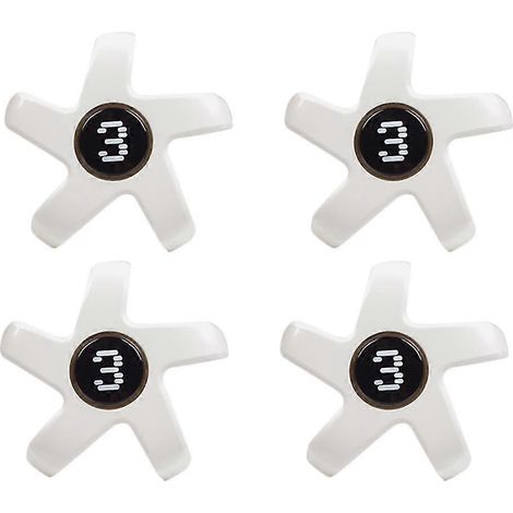 Lot de 4 cache-moyeux de roue de voiture, housses de protection décoratives blanches (1/5)