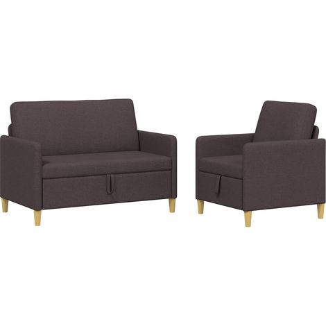 Set di Divani con Storage 2 pz 3 posto Marrone Scuro vidaXL (1/5)