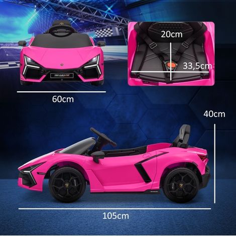 Elektrisches Kinderauto für 3-5 Jahre mit Fernbedienung, LED, Musik und Hupe, rosa OKMYHOME (1/5)