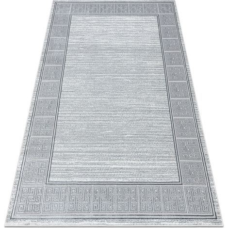 Teppich ALLURE 8783 Griechischer Schlüssel, Rahmen - Strukturell, stilvoll, glamourös hellgrau / weiß grey 140x190 cm