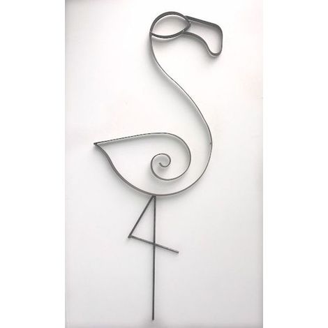 Flamingo Garden Art - Steel - W45.7 x H121.9 cm - Bare Metal/Ready to Rust