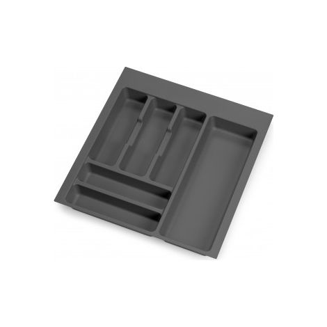 Cubertero Optima para cajón de cocina Vertex/Concept 500, módulo 500 mm, Tablero: 16mm, Plástico, gris antracita