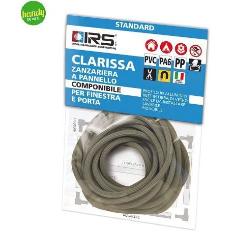 1PZ TONDINO GUARNIZIONE PER PROFILO ZANZARIERA CLARISSA mt. 5 Col. Grigio
