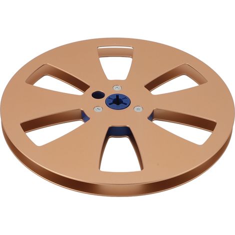 Bobine de bande magnétique vide 1/4" (7 pouces), 6 trous, en alliage d'aluminium, universelle, pour TEAC, ReVox et Studer (pièces détachées pour machines d'ouverture), couleur or. (1/5)