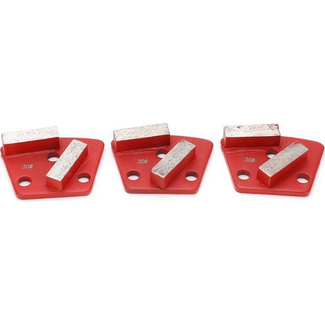 Diamantschleifschuhe, 3-teilig, trapezförmig, Beton, aggressives Schneiden, 2 lange Zähne, rot 30 (1/5)