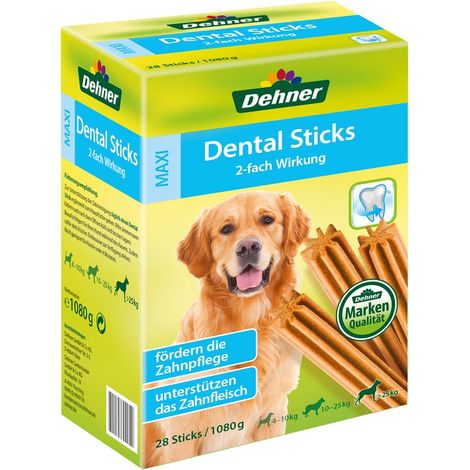Dehner Spuntino per Cani, per la Cura dei Denti, Senza Zucchero, spuntino da Masticare per Cani Adulti a Partire da 25 kg, 28 Pezzi (1080 g) (1/3)