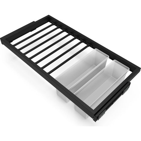 Kit di stoccaggio Emuca nero 7 barre e telaio in alluminio