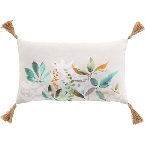 Coussin dehous. compr. pompons 30 x 50 cm coton/polyester imp. dilaris des place Sans (1/3)