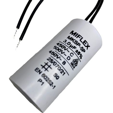 Condensatore di avviamento motore miflex 3uF 450V polacco (1/2)