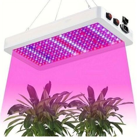 Lampe de plante LED , Pièces Lampe Plante Interieur Led , 1000W/216 LED élèvent des lumières à spectre complet de légumes et de fleurs pour plantes d'intérieur avec thermomètre à corde marguerite pour (1/4)