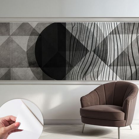 Papier peint adhésif décoratif pour salon chambre et cuisine Facile à poser avec colle Formes abstraites 250x104 cm (1/5)