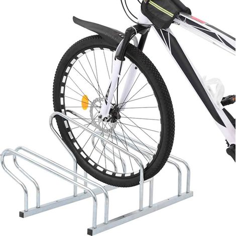 vidaXL Soporte para 3 bicicletas suelo independiente acero galvanizado (1/2)