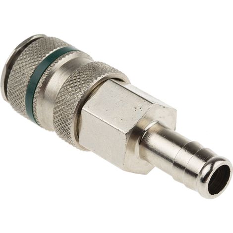 Raccord rapide pneumatique RS PRO, Tuyau cannelé vers Mâle 10mm Rectus 17, Schrader NW5 en Laiton ( Prix pour 1 ) (1/3)