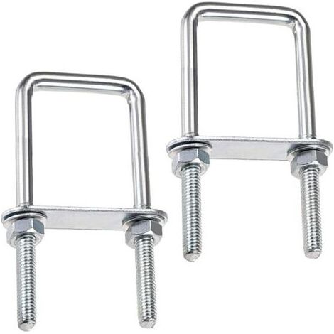 U-Boulons Carré Boulons En U, 60x120mm U-Bolts En Acier Inox, M8 U-Boulon Avec éCrou Plaque De Cadre Et Rondelle, M8 Boulon En U Pour Fixation De Planches Et De Tuyaux (60 x 120 mm) (1/5)