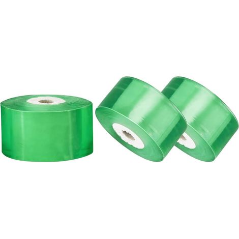Ruban de greffage pour plantes - Vert - 3 rouleaux de 100 m x 3 cm - Ruban adhésif extensible pour arbres fruitiers et arbres greffés, barrière d'humidité, ruban de réparation des plantes transparent (1/5)