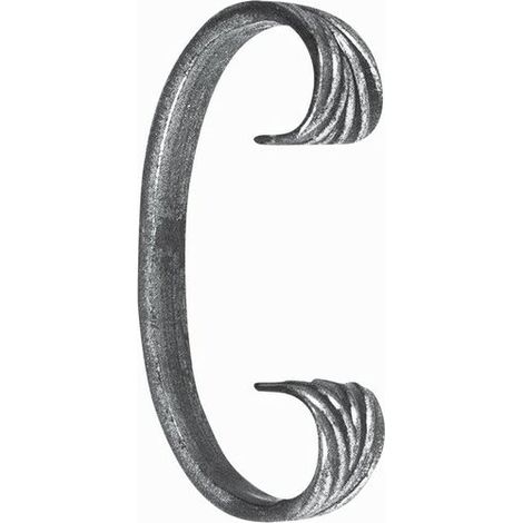 Volute en C finition queue de carpe - Hauteur 110mm Largeur 60mm plat de 14x6mm - Fer forgé - à souder - (1/5)
