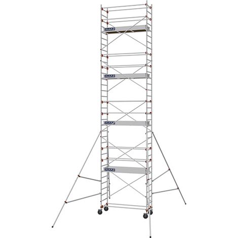 Trabattello mobile 4 piani - Altezza max. di lavoro 9.90m - 613718