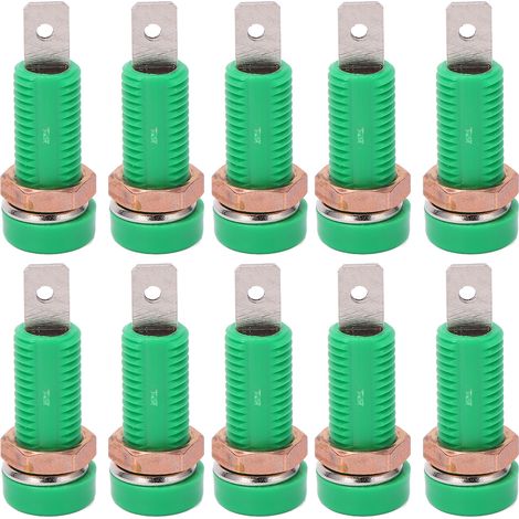 10 connecteurs banane 4mm jack à visser pour panneau, adaptateur bornier, instrument électronique, vert (1/4)
